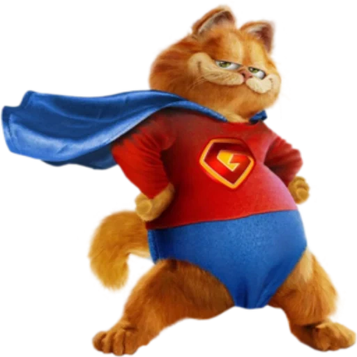 übermensch, katze garfield, garfield superman, garfield superhelden, garfield super hero