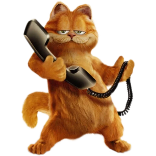 garfield, garfield, garfield 1, gato del teléfono, gato rojo garfield