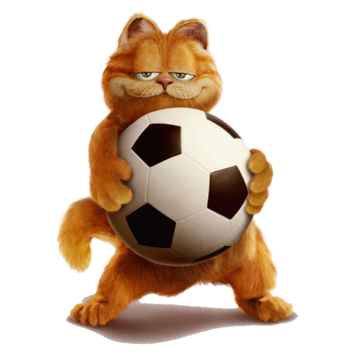 garfield, piede di garfield, la palla di garfield, giocatore di calcio garfield, garfield calcio