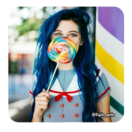 the girl, hübsches mädchen, mädchen mit blauen haaren, mädchen mit roten und blauen haaren, schönes mädchen mit blauen haaren