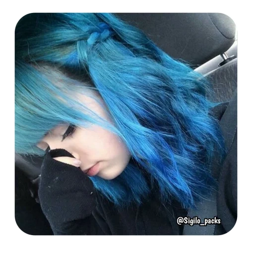 xoe arabella, hair color, blue water blue hair color, dora's blue hair, a girl with blue hair