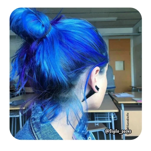 blaues haar, farbe haar blau, dunkelblaues haar, ästhetik des blauen haares, blau gefärbtes haar
