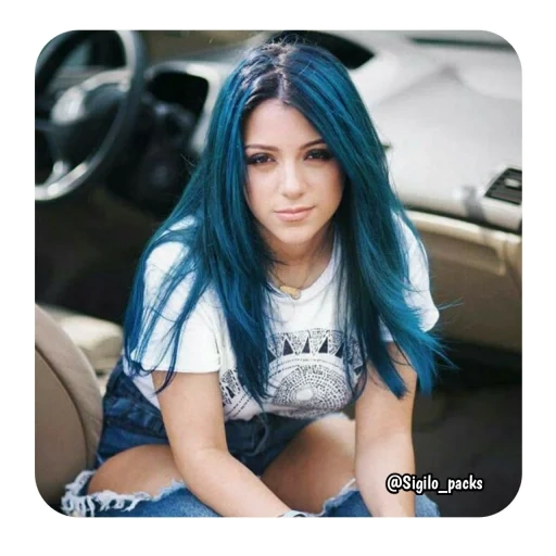 девушка, синие волосы, jiyeon голубые волосы, metal girls синими волосами