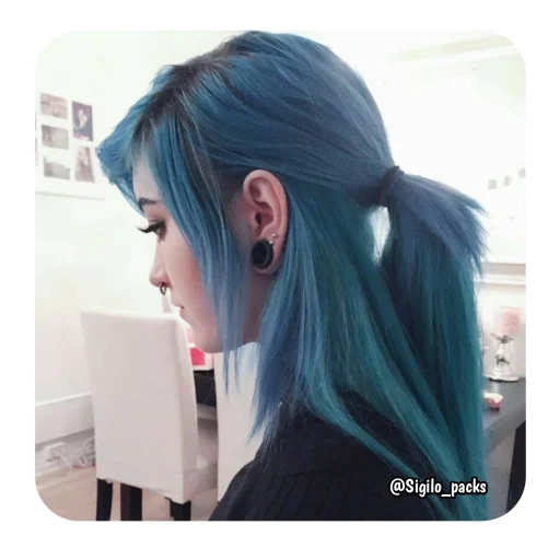 rambut biru, warna rambutnya biru, pewarnaan rambut, rambut biru tua, pewarnaan rambut biru