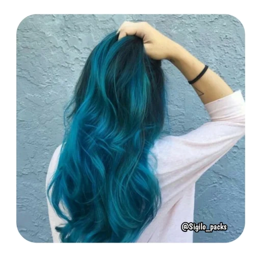 capelli blu, capelli blu, capelli colorati blu, colore dei capelli turchesi, colore dei capelli turchesi delicato