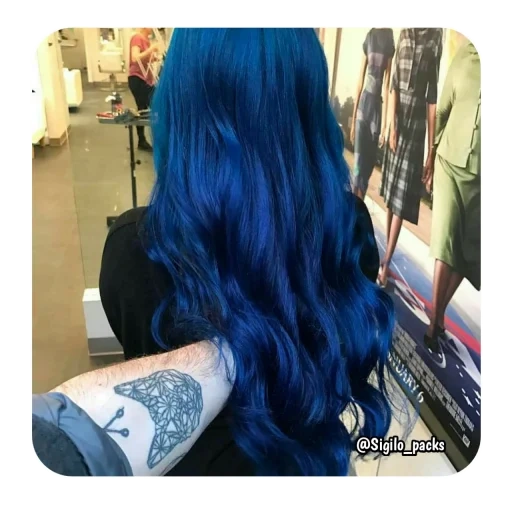 color azul, tinción azul, cabello azul oscuro, color de cabello negro y azul, sina cabello púrpura