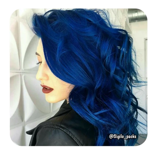 rambut biru, rambut biru tua, rambut biru, rambut ungu biru, pewarnaan rambut biru