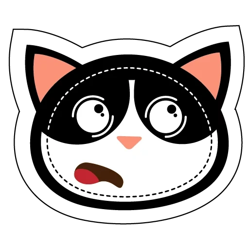 gatto, gamcat, icona del gatto pop, maschera vettoriale di un gatto, un cartone animato di gatto che fa capolino