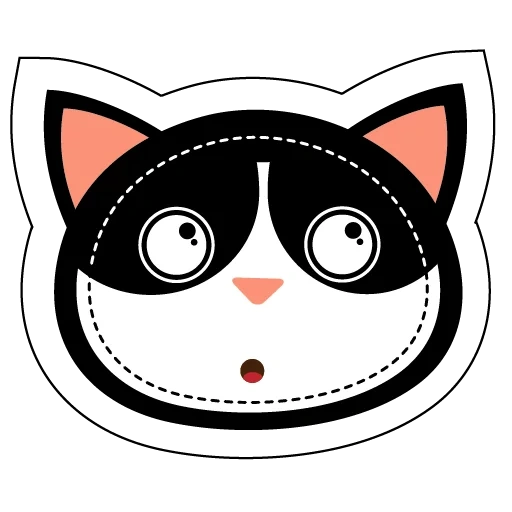 gamercat, black cat, cat's head, popular cat icon, patch cat