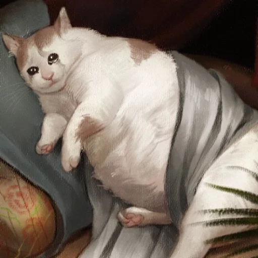 fette katze, fette katze, fette katze, fat cat meme, fette weiße katze