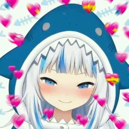 anime, twitter, gura shark, anime cute, anime characters