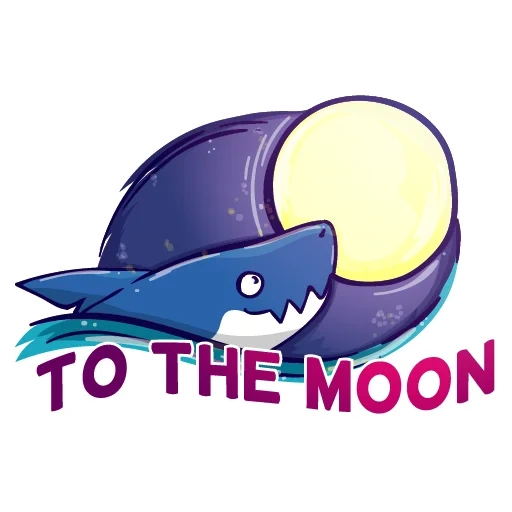 lune, requin ikei, fusée de lune, au logo de la lune