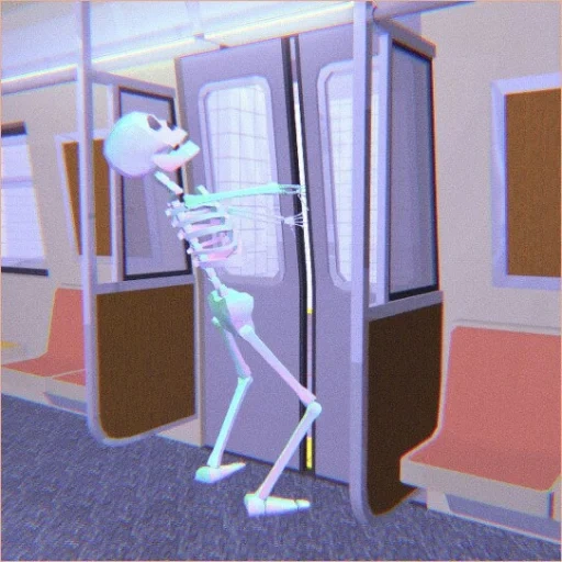 giphy, train, underground, skeleton animation
