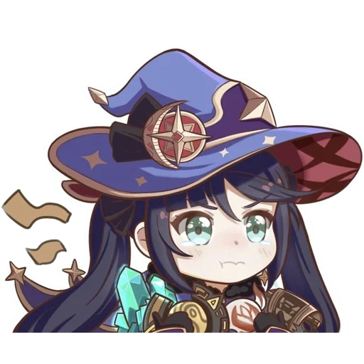 genshen chibi, mona genshen chibi, monagenshen chibi, genshin impact mona, thic videogame witch