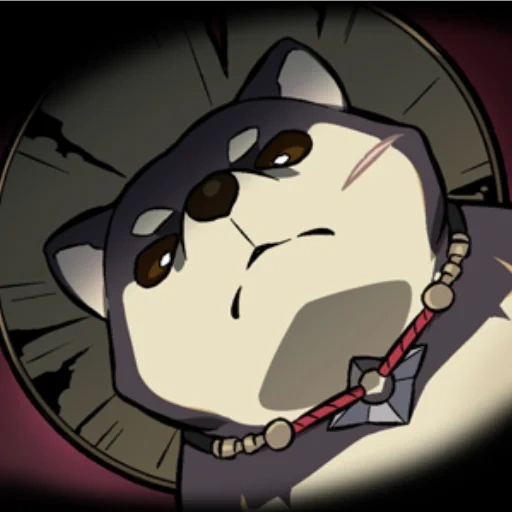 itto arataki, anime meme dog, genshin impact ninja hund