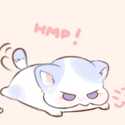 dessins mignons, chats kawaii, chat anime endormi, anime de chat endormi, dessins kawaii mignons