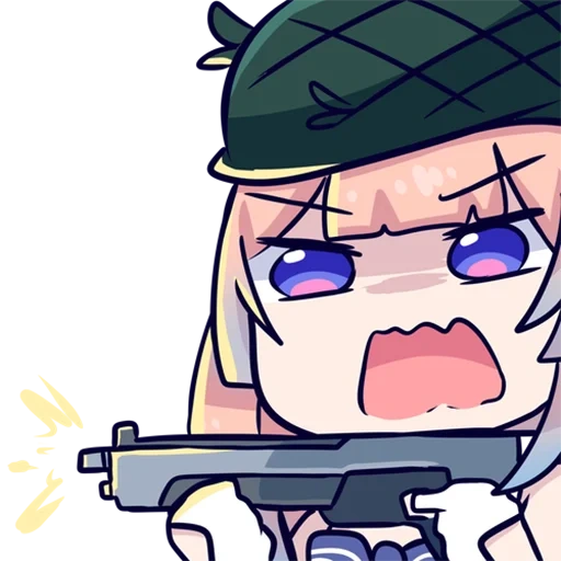 anime, chibi with weapons, anime guns, chibiks with weapons, anime characters