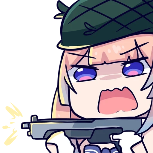 anime, chibi waffen, anime gun, die pistole, anime charaktere