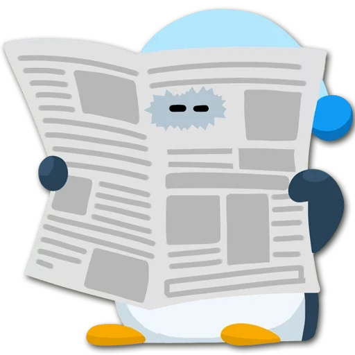 icona web, emoji gazeta, icona di notizie, penguin george, i redattori dell'icona del giornale