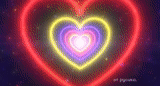 background heart, neon lamp center, rainbow heart, infinite heart, an overflowing heart