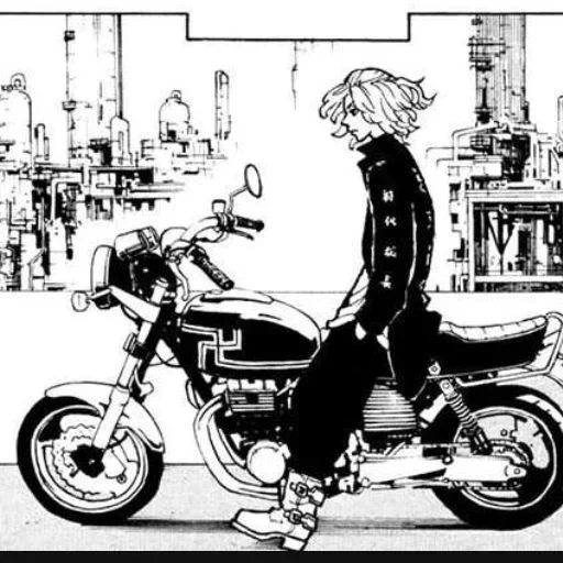 anime, manga anime, sepeda motor anime, karakter manga, ilustrasi anime
