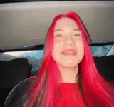 mujer joven, humano, pelo teñido, con cabello rojo, colorear el cabello rosa