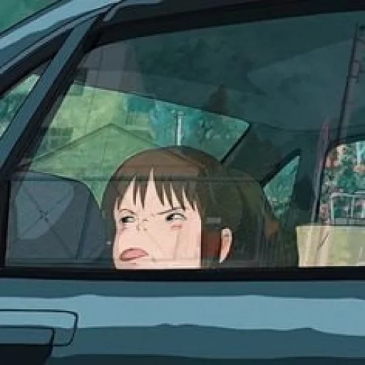 рисунок, studio ghibli, сад изящных слов, унесённые призраками, унесенные призраками тихиро машине