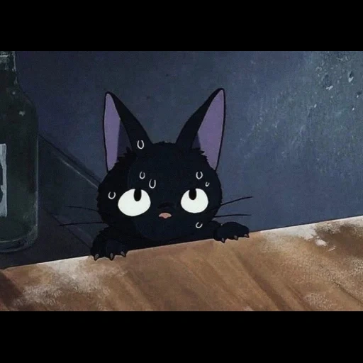 кошка, кошачий арт, аниме тоторо, black cat anime, ведьмина служба доставки кот зизи