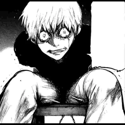 kaneki, kaneki ken, jin mu cartoon, tokyo ancient music cartoon, tokyo gul cartoon jin mu grandfather inside story