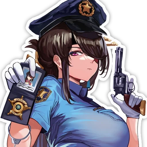 chica de animación, chica de animación, oficial de policía caitlin art, heroes league caitlin anime