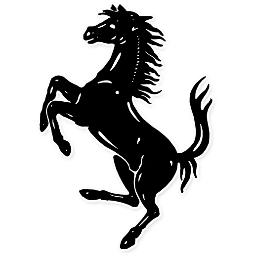 le cheval de l'emblème, ferrari horses, logo ferrari, le cheval tordu ferrari, parking stallion ferrari