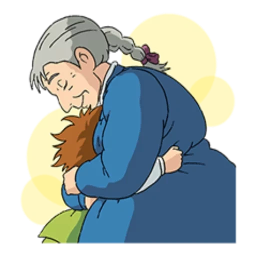 berikan pada nenek, studio ghibli, nenek nenek, nenek memeluk cucunya