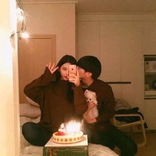 korean couple, корейские пары, девушки корейские, korean couple birthday, корейские парочки машине