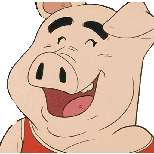 babi, muka babi, babi kartun, babi wajah kartun, babi kartun dengan lipatan