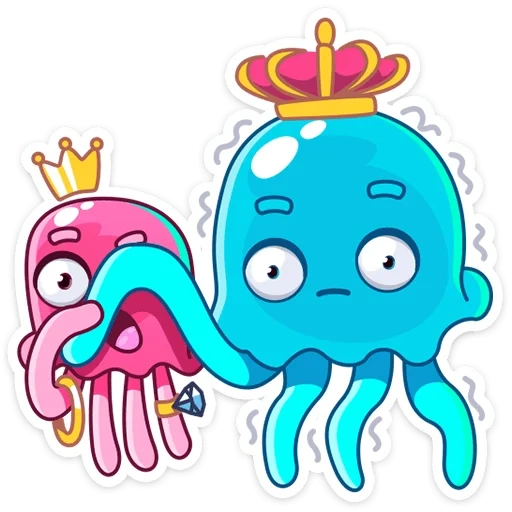 ubur-ubur, jellyfish jill, octopus purple