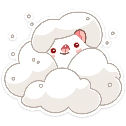 borrego, nuvem fofa, nuvem fofa, a nuvem é um desenho doce, desenho de mordochka em nuvem