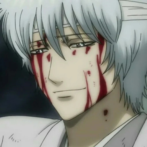 gintama, gintoki wounded, anime gintama, gintoki sakata, anime gintama gintoki evil