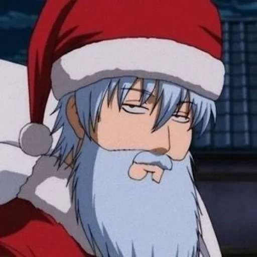 anime, anime, anime happy new year, kintama santa claus, jintoki santa claus