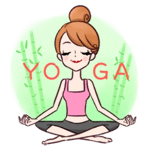 yoga yoga, yoga de dibujos animados, ilustraciones de yoga, práctica de dibujos de yoga, caradoon girl yoga