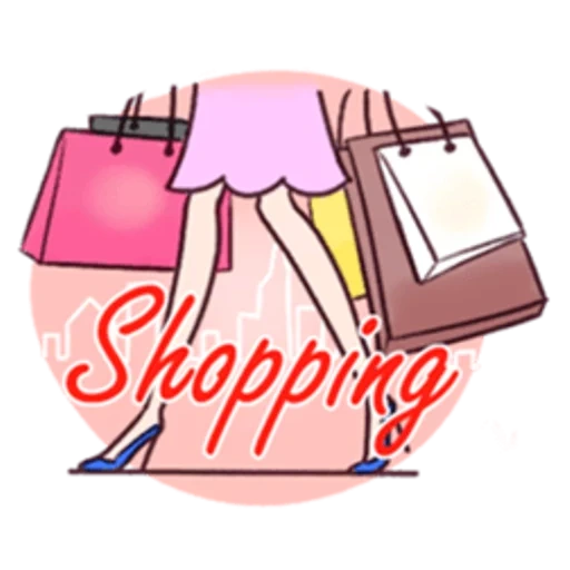 borsa, acquisti, abiti, stile di borsa, illustrazione