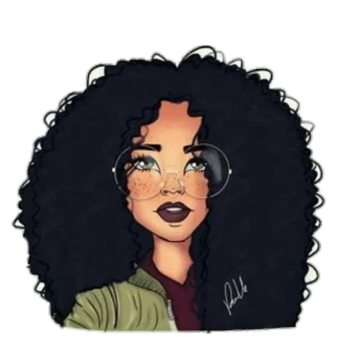 девушка, my avatar, by chance, афро девушка вектор, афро кудри мультяшные