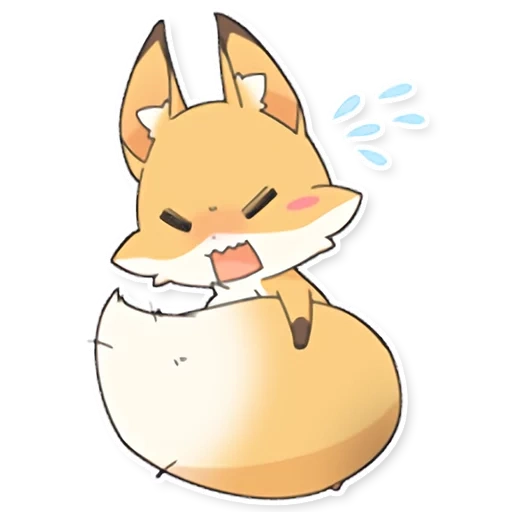 chibi fox, anime chibi fox, hewan lucu, rubah yang indah, rubah kecil