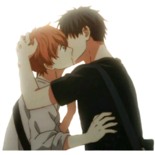 ide anime, manga anime, karakter anime, haruki akihiko mencium, anime yang diberikan sato kiss
