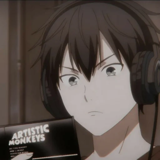 animation, animation creativity, anime boy, cartoon characters, animation gives mountain headphones