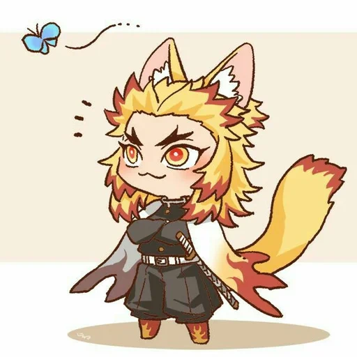 anime kawai, anime chibi, rengoku chibi, personaggi anime, demon slayer chibi joy