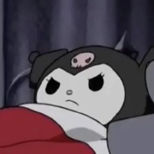 kuromi, kumi is asleep, black rice kitten, my melody and kuromi, onegai my melody screenshot