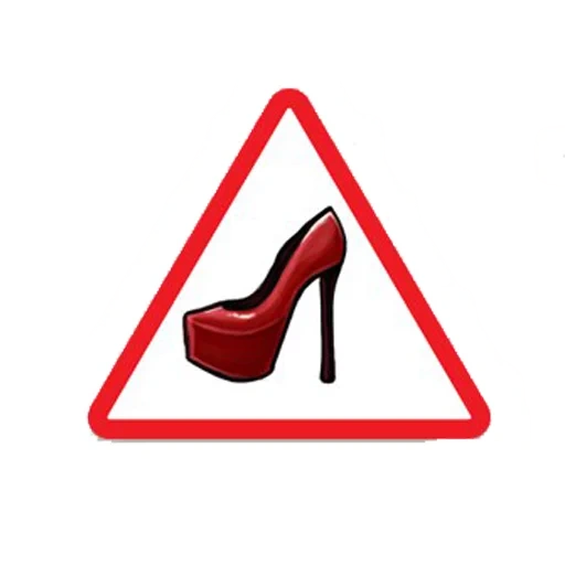 heel sign, under the heel, sign of the shoe, stick a shoe, sticking shoe car