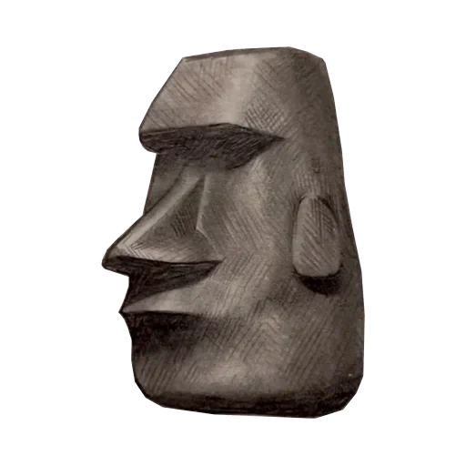 moai, фигурка, человек, каменное лицо, моаи стоун эмоджи