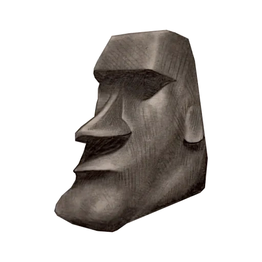 figure, emoji stone, moai stone emoji, emoji is a stone face