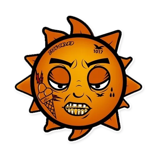 sol, pandilla glo, puño de pandillas glo, logotipo de glo gang